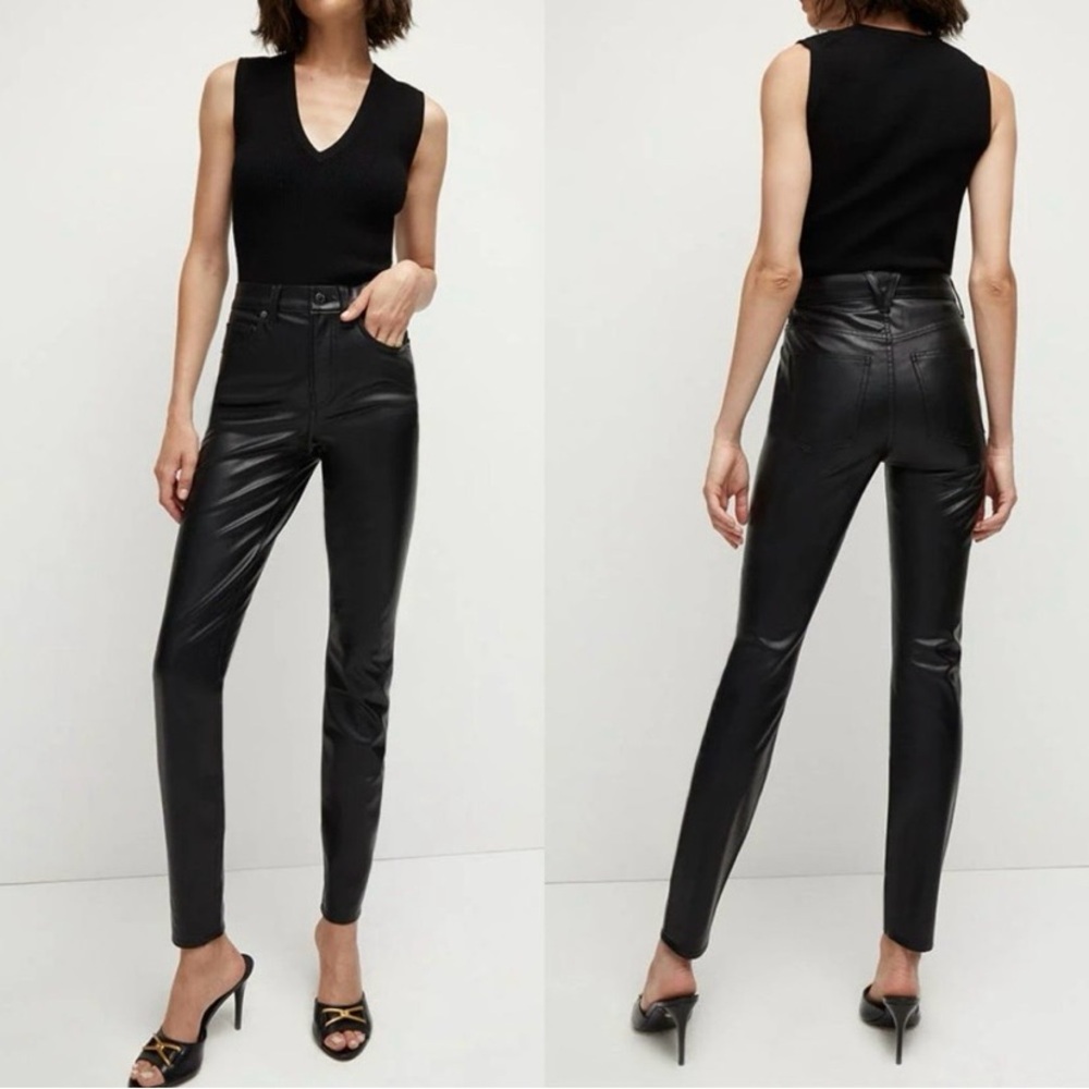 Veronica Beard faux leather Debbie ankle skinny high rise pants, size 31